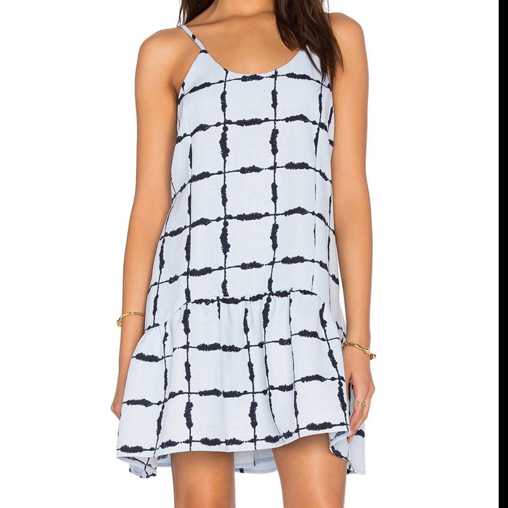 JOA designer blue print dress
